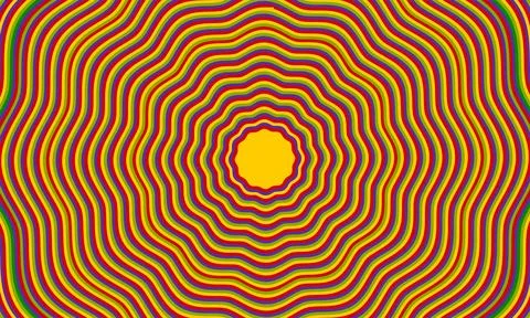 Abstract psychedelic groovy background. Illustrazione stock