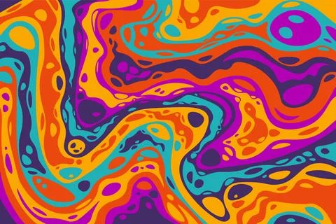 Abstract psychedelic groovy background. Stock Illustration