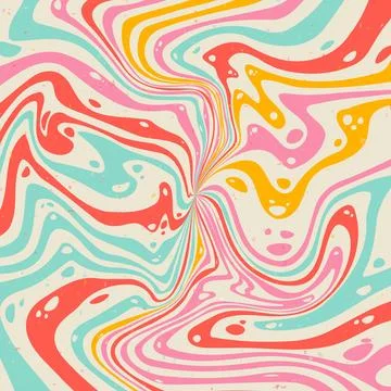 Abstract psychedelic groovy background. Stock Illustration
