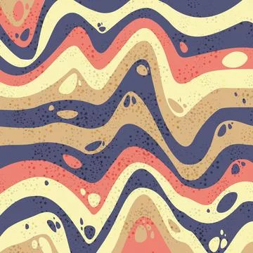 Abstract psychedelic groovy background with texture. Stock Illustration