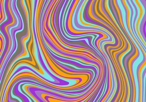 Abstract psychedelic groovy background with texture. Stock Illustration