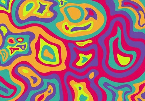 Abstract psychedelic groovy background. Vector. Stock Illustration