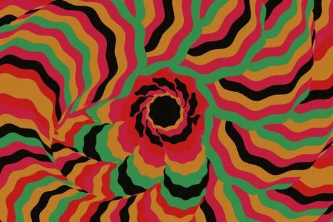 Abstract psychedelic groovy background. Vector. Illustrazione stock