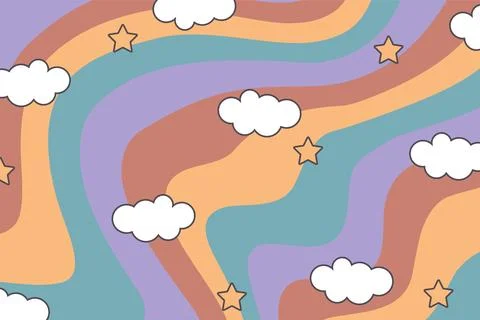 Abstract psychedelic groovy background. Vector. Stock Illustration