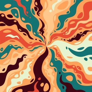 Abstract psychedelic groovy background. Vector. Stock Illustration