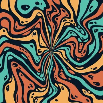 Abstract psychedelic groovy background. Vector. Stock Illustration