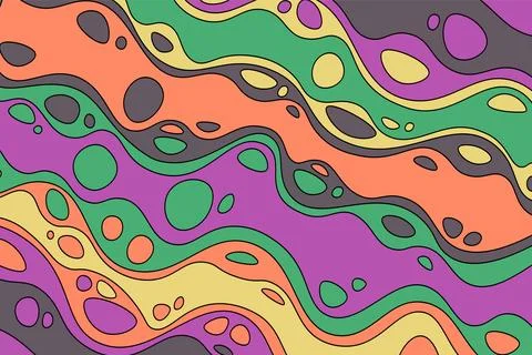 Abstract psychedelic groovy background. Vector. Stock Illustration
