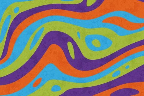 Abstract psychedelic groovy background. Vector illustration. Stock Illustration