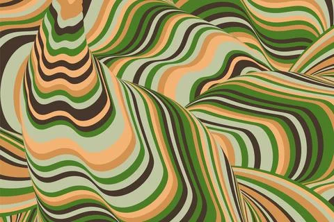 Abstract psychedelic groovy background. Vector. Illustrazione stock