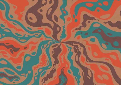 Abstract psychedelic groovy background. Vector. Illustrazione stock