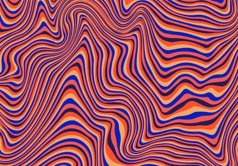 Abstract psychedelic groovy background. Vector. Illustrazione stock