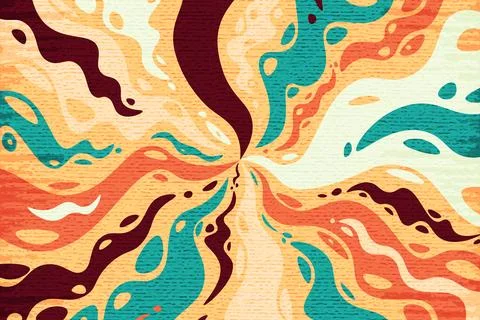 Abstract psychedelic groovy background. Vector. Illustrazione stock