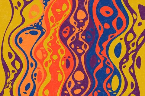 Abstract psychedelic groovy background. Vector. Illustrazione stock
