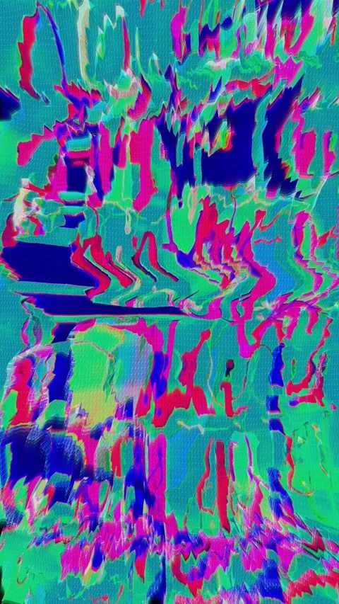 Abstract psychedelic, interlaced wavy cyber psychedelic Glitch background Stock Footage 263799688
