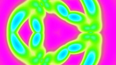 Abstract Psychedelic Kaleidoscope Pattern with Vibrant Glowing Colors Stock Footage 333083750