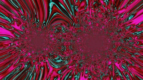 Abstract psychedelic liquid fractal vortex with vibrant pink and cyan swirls 库存影片 321488078