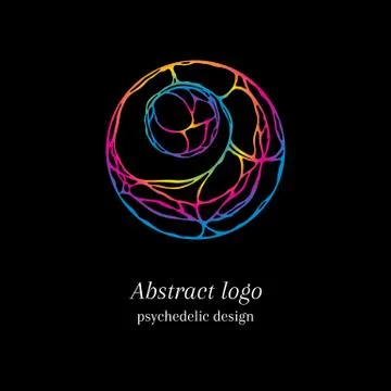 Abstract psychedelic logo Illustrazione stock