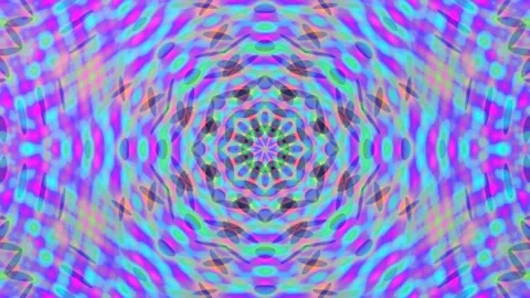 Abstract psychedelic loop: Vibrant neon radial pattern for dynamic visual e.. Stock Footage 336258952