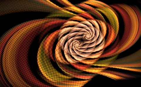 Abstract psychedelic multicolored waves on black background. Computer-generat Stock Illustration