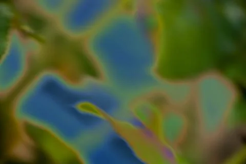 Abstract psychedelic nature background with leaves and blue sky Stock Illustration
