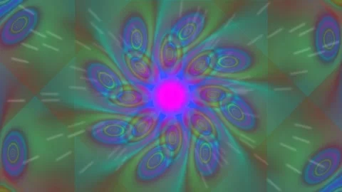 Abstract psychedelic neon fractal circle background animation loop Stock Footage 336880489