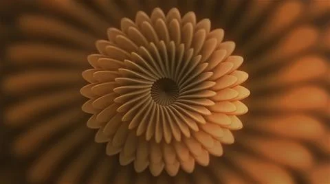 Abstract psychedelic orange colored round shaped kaleidoscope pattern. Motion Stock Illustration