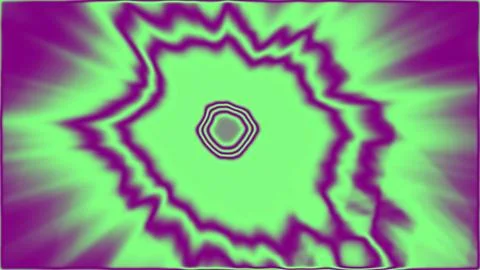 Abstract psychedelic pattern with vivid green and purple swirling waves Stock Illustration