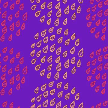 Abstract psychedelic seamless pattern with drops placed in circles. Bright pu Illustrazione stock