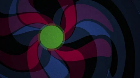Abstract Psychedelic Spiral Animation with Pulsing Green Center Circle. Stock Footage 341803308
