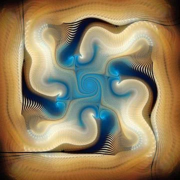 Abstract psychedelic spiral on brown background. Computer-generated fractal i Stock Illustration