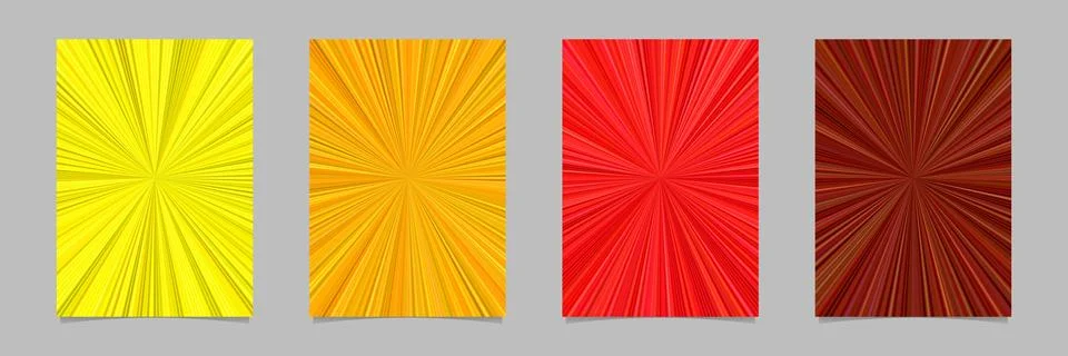 Abstract psychedelic starburst stripe pattern poster background template set Stock Illustration