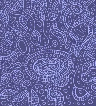 Abstract psychedelic surreal doodle  background, ashen violet co Stock Illustration