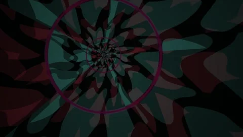 Abstract Psychedelic Swirling Pattern with Red and Teal Colors. Stock Footage 334505459