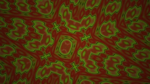Abstract Psychedelic Swirling Patterns in Green and Orange Hues. Stock Footage 334505473