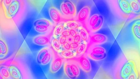 Abstract Psychedelic Swirls and Geometric Patterns in Vibrant Neon Colors Stock Footage 332503422