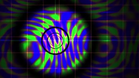 Abstract Psychedelic Swirls and Grids with Central Circle. Stock Footage 334505456