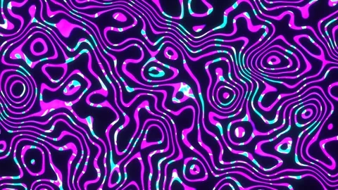 Abstract Psychedelic trippy Neon Line Art Background Stock Footage 240326596