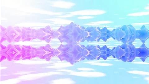 Abstract psychedelic, unusual animation of waves against the sky. Stock Footage 272477104