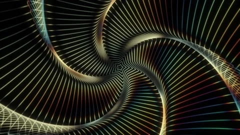Abstract Psychedelic  wavy tunnel background - Psychedelic background Stock Footage 219467599