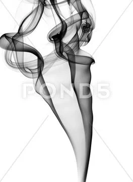 Abstract puff of black smoke on white Stock Illustration
