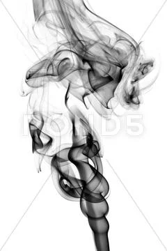 Abstract puff of black smoke on white Stock Illustration