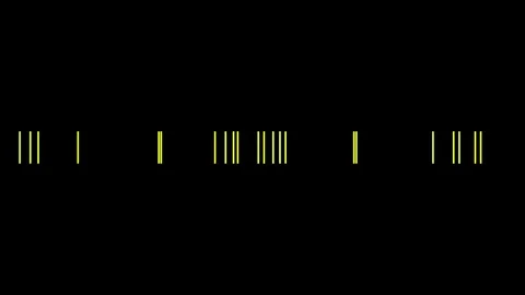 Abstract pulsating digital animation of yellow glowing barcode lines Stock Footage 327575901