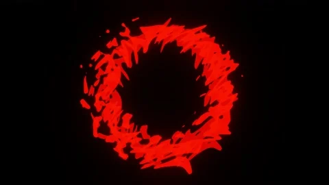 Abstract pulsating flame of rings Video stock 186928722