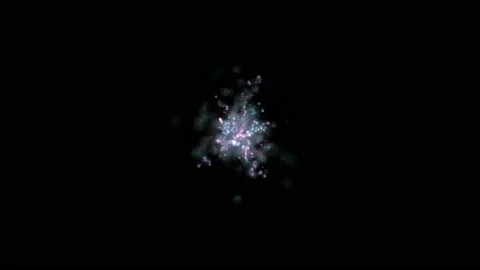 Abstract pulsating glow element from particles and dots. explosion, animation of Stock Footage 227402720