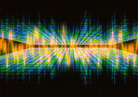 Abstract pulsation waveform pattern waveform glowing pulsation signal back... Stock Photos