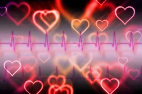 Abstract pulse with magic heart Stock Illustration