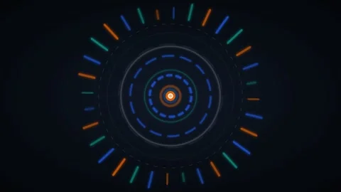 Abstract Pulse Rhythm Loop Background, Circular Waves 4k 스톡 동영상 333631421