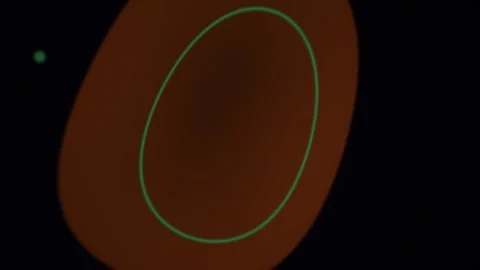 Abstract Pulsing Circular Motion with Glowing Green Ring and Red Gradient B.. Stock Footage 341803196