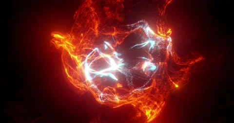 Abstract Pulsing fiery red particles flowing with fluid motion. Stock Footage 146760553