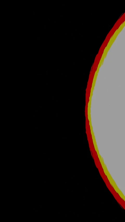 Abstract Pulsing Geometric Circle with Red and Yellow Edges Stock-Footage 337999185